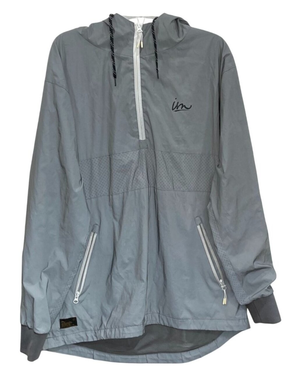 Imperial Motion IM Reflective Hooded Pullover Jacket XL Gray Half Zip Activewear